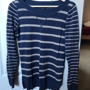 Navy Blue Striped Sweater